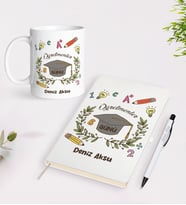 BK Gift Kişiye Özel İsimli Öğretmenler Günü Tasarımlı Defter Kalem Kupa Hediye Seti - 16, Öğretmene Hediye, Öğretmenler Günü
