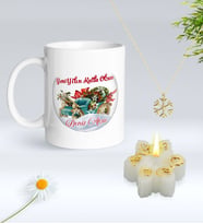 Yılbaşı Hediyesi BK Gift Kişiye Özel Yeni Yıl Tasarımlı Beyaz Kupa Bardak, Kar Tanesi Kolye ve Kar Tanesi Mum Hediye Seti-12, Sevgiliye Hediye, Arkadaşa Hediye