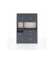 Arges Gardrop 9 Raflı 3 Çekmeceli 6 Kapaklı 132x30x195 Antrasit-Antrasit