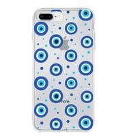 PrintiFy Apple  iPhone 8 Plus ile Uyumlu 1mm Slim Fit Nazar Boncuğu 1 Baskılı Şeffaf  Kılıf