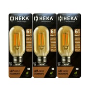 (3 Adet) Heka 6W (48W) 2500K (Günışığı) E27 Duylu (Kalın Duy) Şeffaf Led Ampul