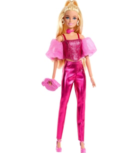 Barbie Deluxe Style Stil İkonu Metalik Pembe Korse-Pantolon Kombini Ve Aksesuarlarıyla Sarı Saçlı Be (Çok Renkli)