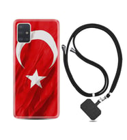 Samsung a71 A72 A73 A7 A9 2018 C7 C9 Kılıf Boyun Askılı Silikon Şanlı Türk Bayrağı 4 1401