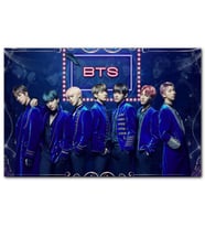 Cakatablo BTS Koreli Gençler Mavi Fon MDF Tablo