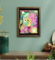 BK Gift Modern Soyut Tasarımlı Doğal Masif Ahşap Çerçeveli Tablo 30x40cm-14
