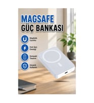 MagSafe Uyumlu Manyetik Güç Bankası – 27W Hızlı Şarj 15W Kablosuz Şarj