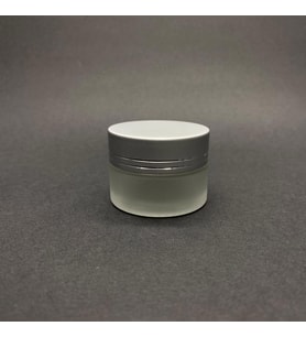 20 cc Buzlu Cam Krem Kavanoz  - Gümüş Kapaklı İç Contalı - 20ml Buzlu Cam Krem Kavanoz  x 10 Adet