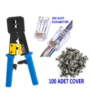 Yeni Nesil Rj45 Ağ Pensesi + 100 Adet Jack + 100 Adet Kılıf