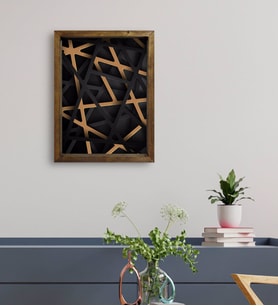 BK Gift Otel Odası Konseptli Doğal Masif Ahşap Çerçeveli Tablo 45x65cm-1