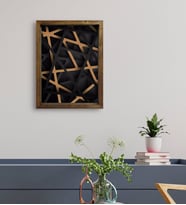 BK Gift Otel Odası Konseptli Doğal Masif Ahşap Çerçeveli Tablo 45x65cm-1