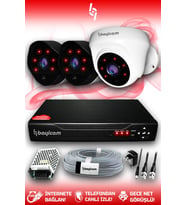 BAYICAM 3 Kameralı Uzay 1 İç Kamera Set HDD'siz Full HD Gece Görüşlü Güvenlik Kamerası Sistemi