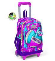 Coral High Kids Pembe Mor Voleybol Desenli Üç Bölmeli Çekçekli Okul Sırt Çantası 23961