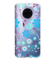 Huawei Mate 30 Uyumlu Kapak Flowers Tasarımlı Şeffaf Silikon Kılıf