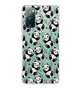 Samsung Galaxy S20 FE Kapak Panda Tasarımlı Şeffaf Silikon Kılıf
