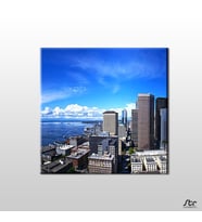 Metropol Ve Kıyı Şeridi Kanvas Tablo 80x80cm (Karışık)