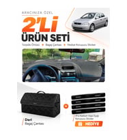OPEL ASTRA G (1998-2008) Uyumlu Torpido Örtüsü + Deri Bagaj Çantası + Sticker Seti - Siyah