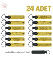 Sarı & Siyah, Otobüs Şirketi Yolcularına Hediye Amaçlı, 24’lü Set, Kişisel Mesajlı Deri Anahtarlık