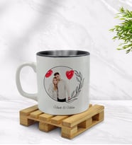 BK Gift Kişiye Özel İsimli Fotoğraflı İçi Siyah Renkli Kupa Bardak Model 25