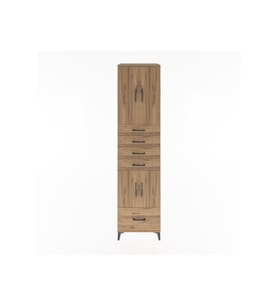 Hyperion Dolap 4 Raflı 5 Çekmeceli 4 Kapaklı 60x44x243 Çam-Çam