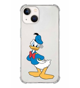Apple iPhone 13 Mini Uyumlu Köşe Korumalı Antişok  Kapak Donald Duck Tasarımlı Şeffaf  Kılıf