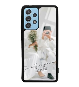 Samsung A72 Uyumlu Notlu Bulanık Fotoğraf Tasarımlı Glossy Telefon Kılıfı