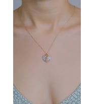 TAŞLI KALP KİLİT KOLYE 14 AYAR A044660
