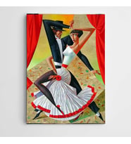 Flamenko Kübizm Modern Sanat Kanvas Tablo