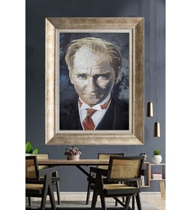 Gümüş Çerçeveli Atatürk Tablo ds418