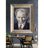 Gümüş Çerçeveli Atatürk Tablo ds418