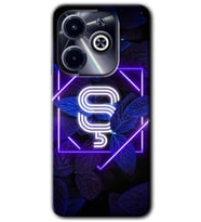 İnfinix Hot 40i Kılıf HD Desen Baskılı Kılıf - Dark Neon Yaprak Ş Harfi