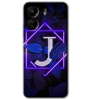 Xiaomi Redmi 13C Kılıf HD Desen Baskılı Kılıf - Dark Neon Yaprak J Harfi
