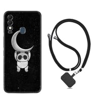 Tecno Spark 8T Kılıf Resimli Boyun Askılı İpli Desenli Silikon Series Panda Moon 1811