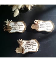 Kişiye Özel Ahşap Üzeri Pleksi Magnet Hatıra (Altın)