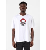 Pennywise Face Beyaz Erkek Oversize Tshirt