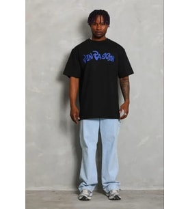 pilelistore- Erkek Baskılı T-Shirt Kısa Kol Bisiklet Yaka Regular Fit Rahat Kalıp Günlük Tişört - Si (Siyah)