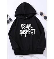 Çocuk Usual Suspect Baskılı Sweatshirt (Siyah)