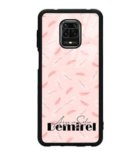 Xiaomi Redmi Note 9 Pro Uyumlu Pudra Yapraklı Tasarımlı Glossy Telefon Kılıfı
