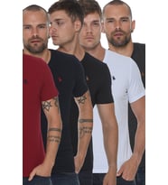 Dewberry Erkek Pamuklu V Yaka Tişört 5'li Set Siyah-Lacivert-Beyaz-Bordo-Antrasit T8568 Casual Stil, T-Shirt