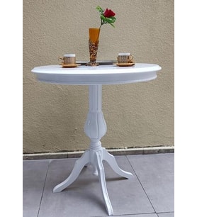 Fiskos Sehpa EKO 90504 Baba 4Ayak 65 CM Hareketli MDF Tabla Parlak Beyaz El Yapım (B.Beyaz)