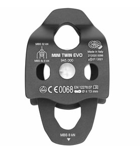KONG Mini Twin Evo 32KN Çiftli İkiz Makara  EN 12278 Onaylı 94500NP00KK Siyah