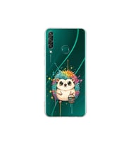 Huawei Y6P ile Uyumlu Splash Kirpi Tasarımlı Şeffaf Silikon Kılıf