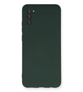 Newface Samsung Galaxy A03S Kılıf Nano içi Kadife Silikon - Koyu Yeşil
