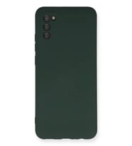 Newface Samsung Galaxy A03S Kılıf Nano içi Kadife Silikon - Koyu Yeşil