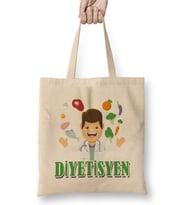 Diyetisyen Bez Çanta Uzun Saplı