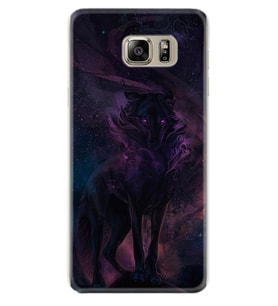 Samsung S7 Edge S20 Fe Plus Ultra S21 S22 Kılıf Desenli Silikon Black Purple Wolf 1791