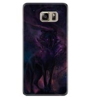 Samsung S7 Edge S20 Fe Plus Ultra S21 S22 Kılıf Desenli Silikon Black Purple Wolf 1791