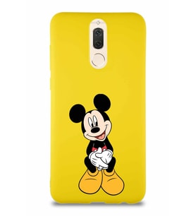 Huawei Mate 10 Lite Soft Premier Kapak Mickey Mouse-A Tasarımlı Silikon Kılıf - Sarı (Şeffaf)