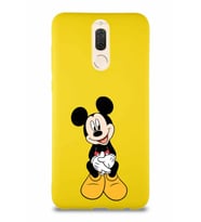 Huawei Mate 10 Lite Soft Premier Kapak Mickey Mouse-A Tasarımlı Silikon Kılıf - Sarı (Şeffaf)
