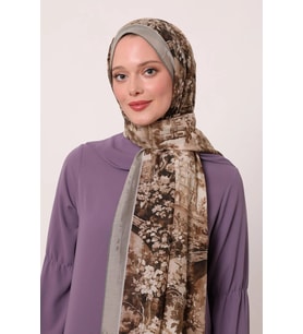 Vizon Luvensara Desenli Silk Elite Şal
