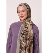 Vizon Luvensara Desenli Silk Elite Şal
